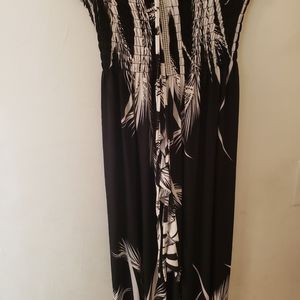 Black & White Leaf Patterned Dress